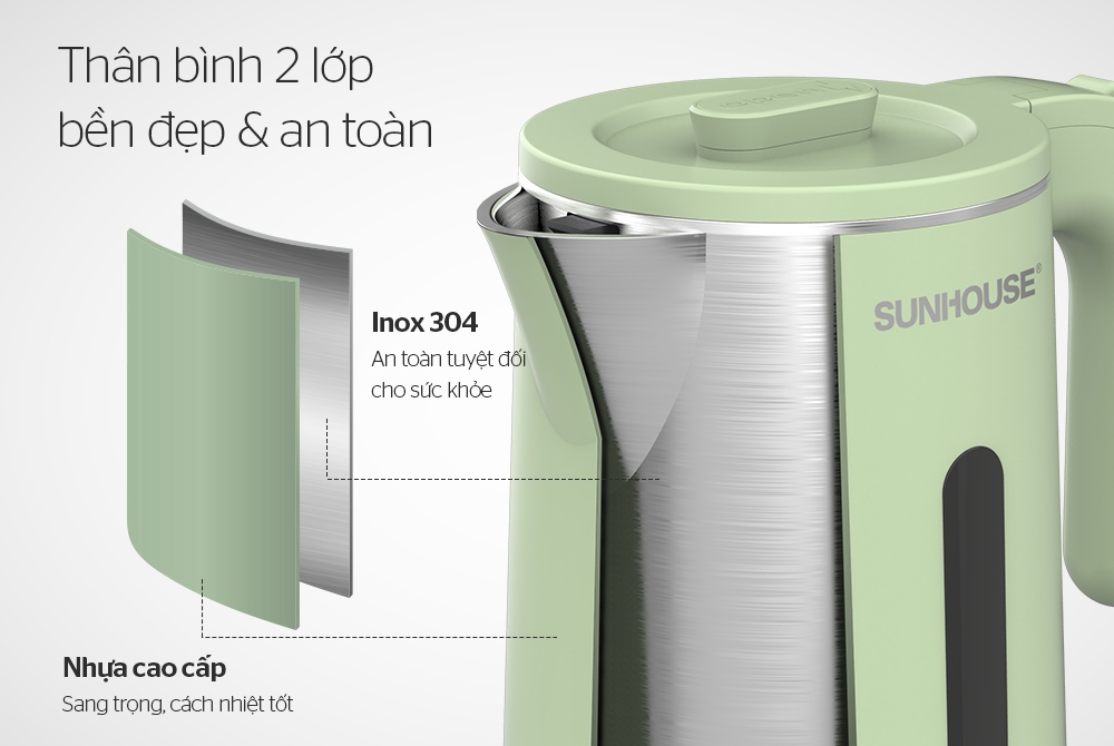 a ?m dun sieu to ?c inox 2 lo ?p 1 8 li ?t sunhouse shd1353