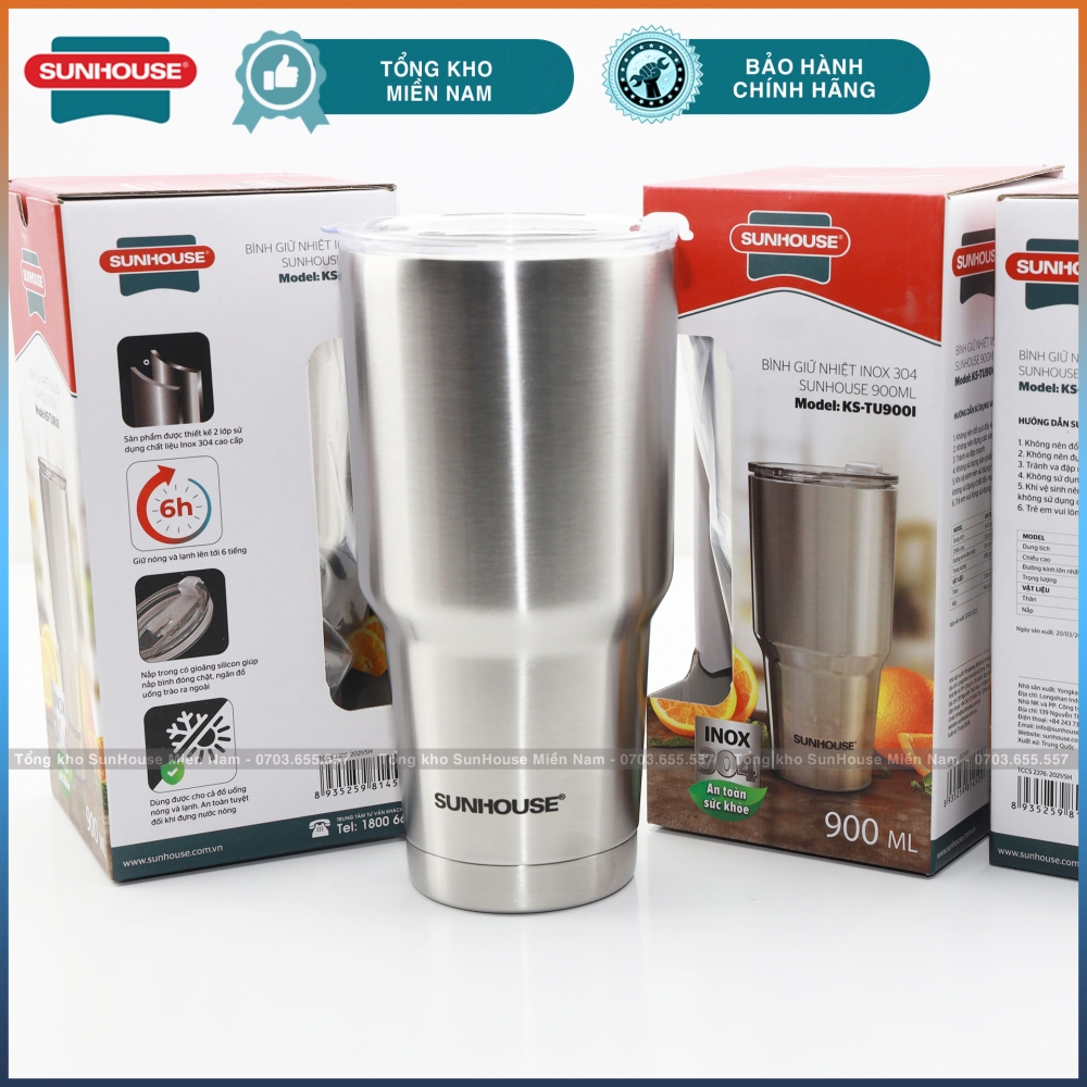 ly giu nhiet inox 900ml kem nap