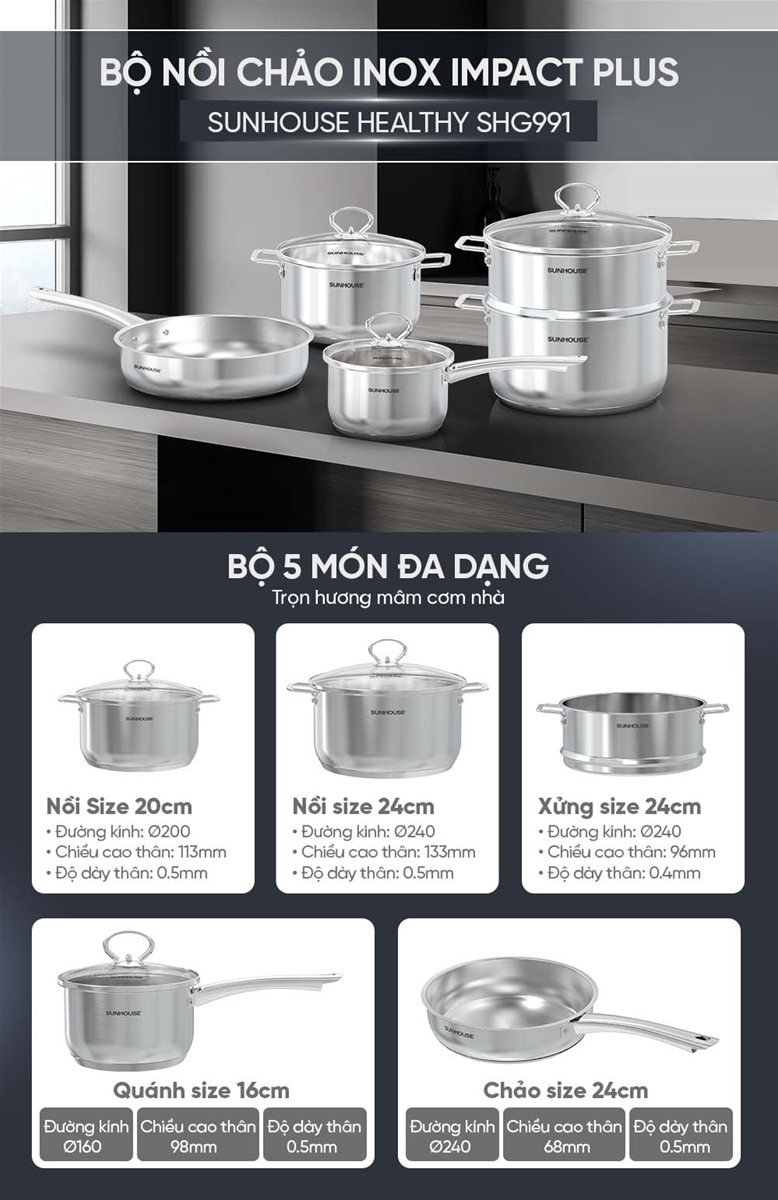 bo ? no ?i cha ?o inox impact plus sunhouse healthy shg991