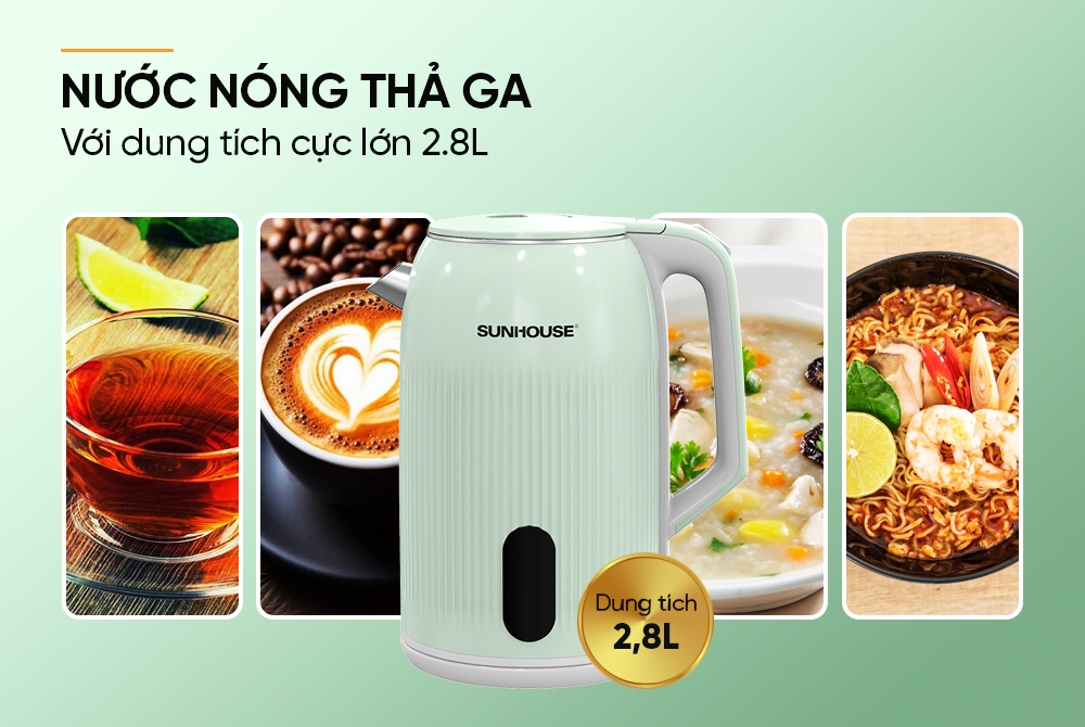 a ?m dun sieu to ?c inox 2 lo ?p 2 8 li ?t sunhouse shd1364