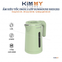 Ấm đun siêu tốc INOX 2 lớp 1.8 Lít SUNHOUSE SHD1353
