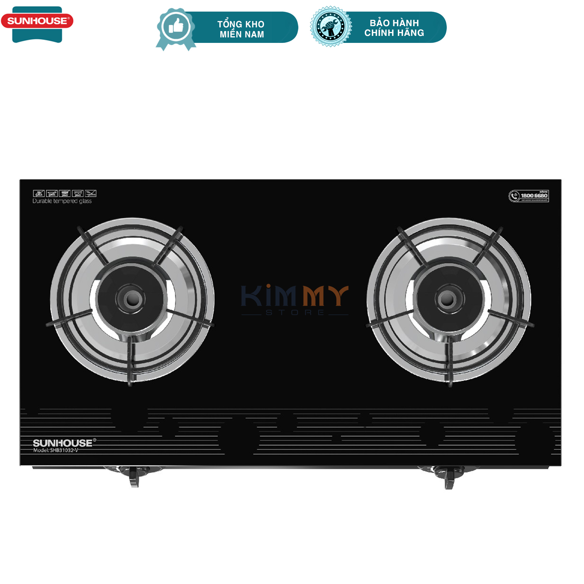 Bếp gas đôi dương kính Sunhouse SHB-31032V