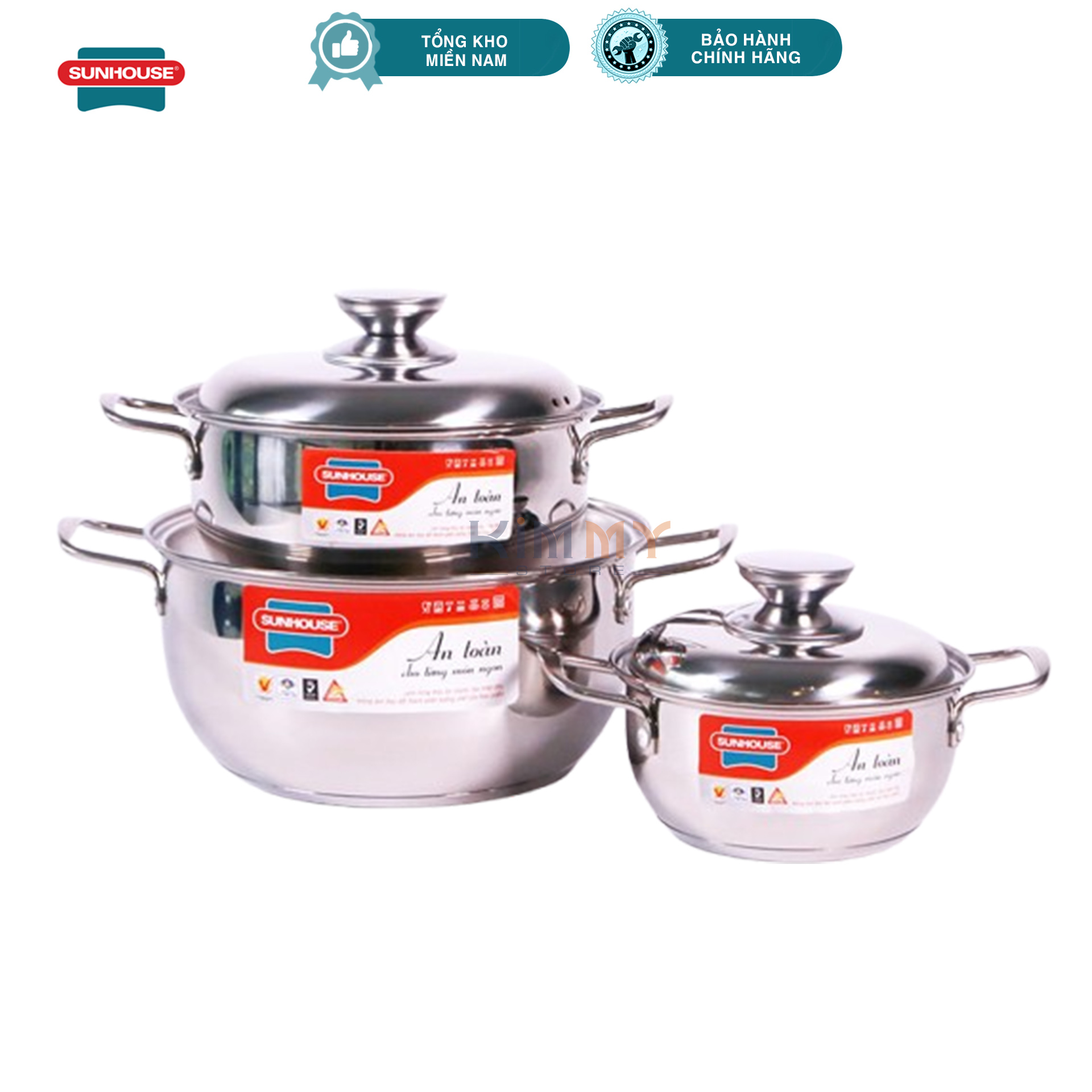 Bộ 3 nồi Sunhouse SHD335 - 3 đáy INOX cao cấp