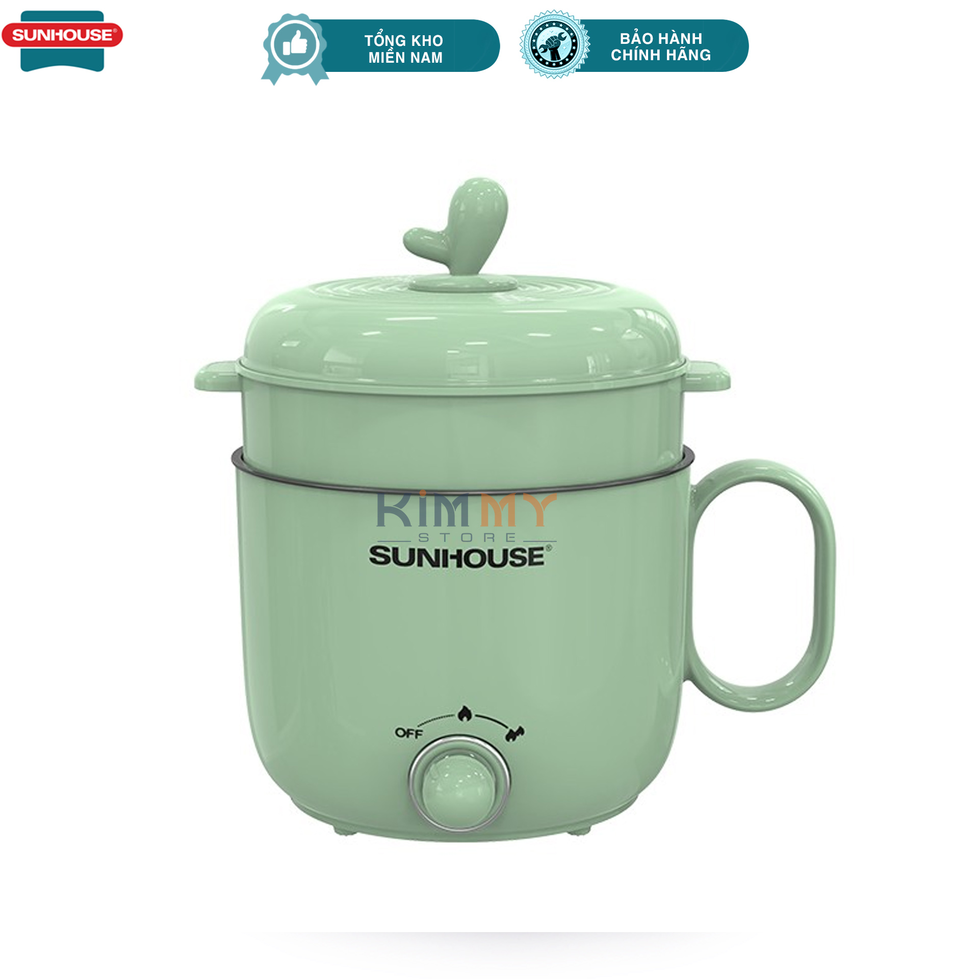 Ca lẩu điện 1.5L có xửng hấp Sunhouse 4515G