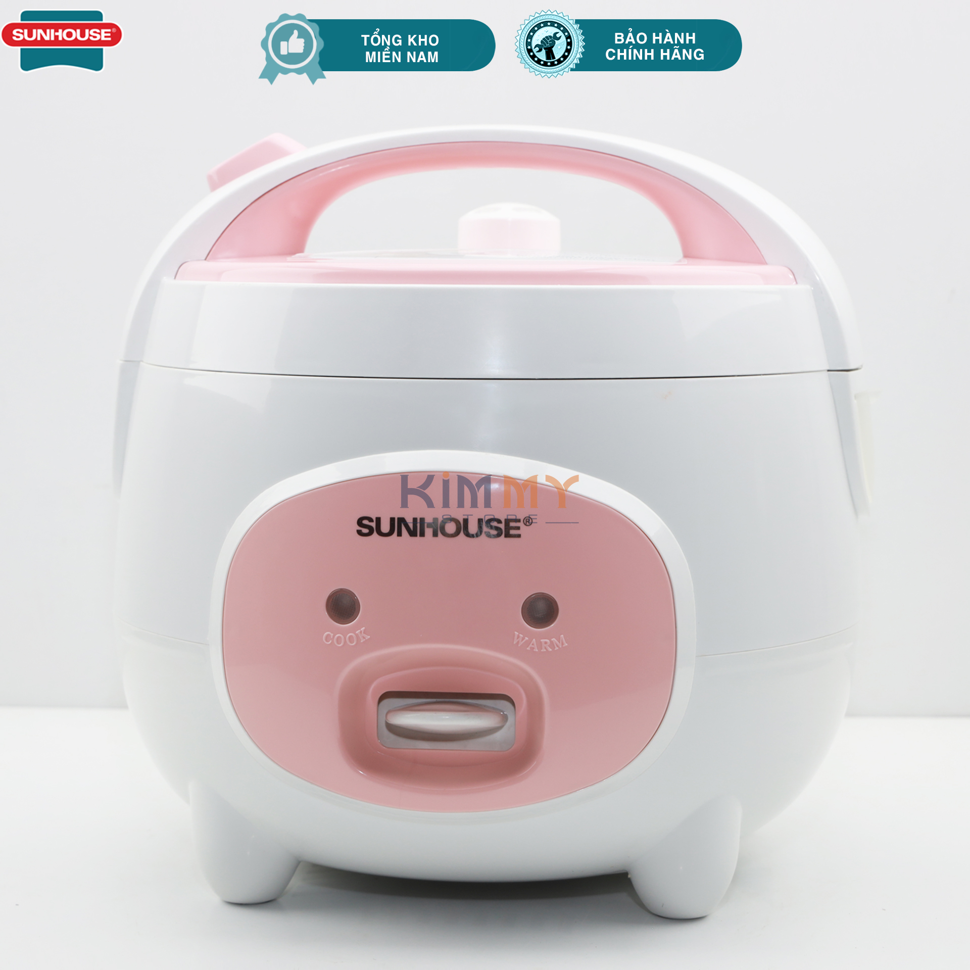 Nồi cơm điện Sunhouse SHD8607W 1.2L & 1.8L heo hồng