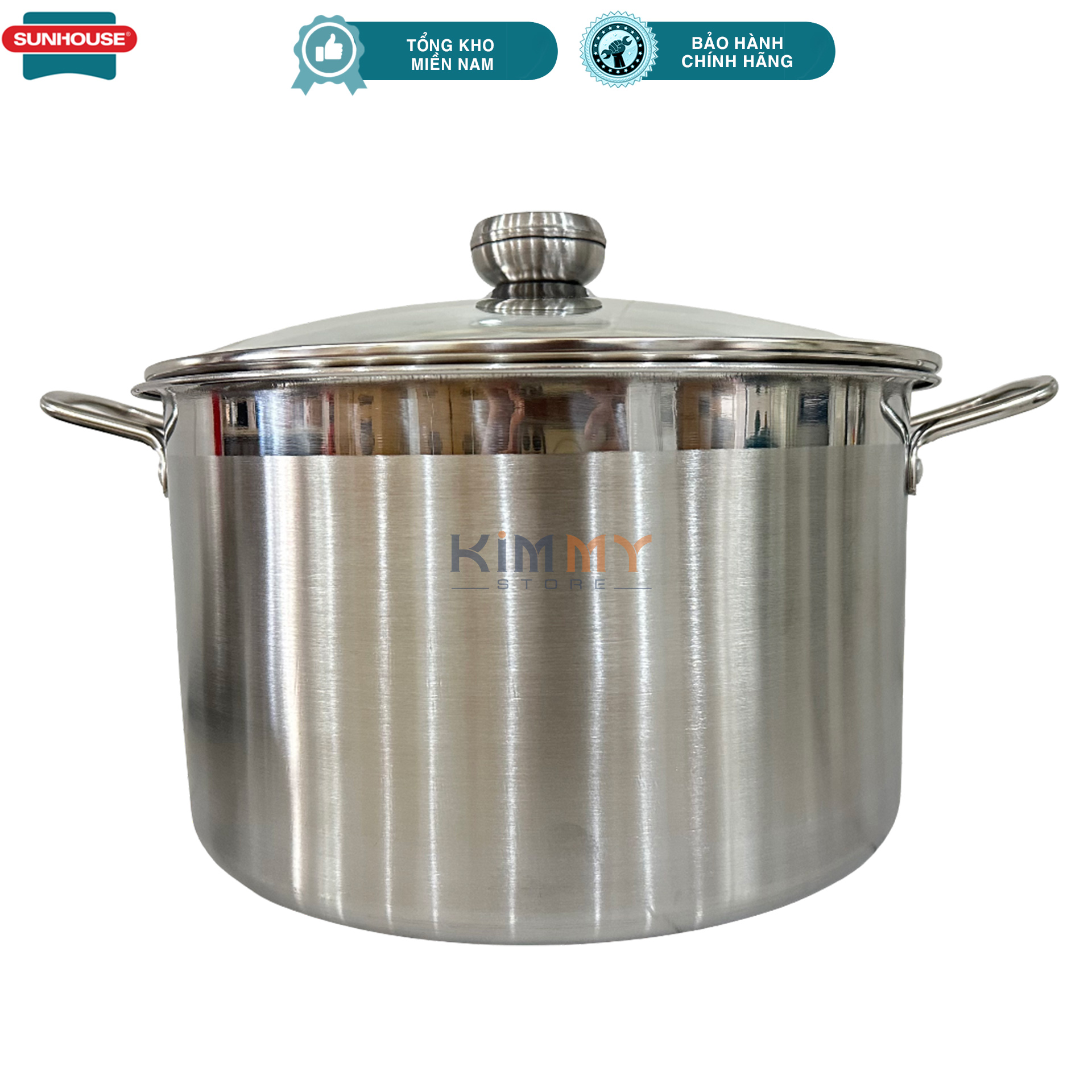 Nồi luộc gà inox 28cm nắp thủy tinh cường lực